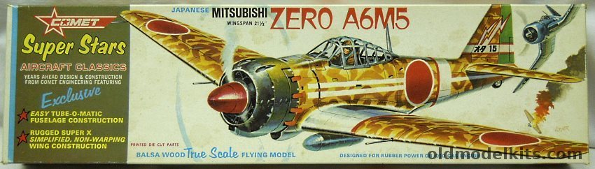 Comet Mitsubishi Zero A6M5 Super Stars Series - 21 inch Wingspan Flying Model Airplane, 1622-250 plastic model kit